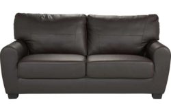 HOME Stefano Large Leather and Leather Effect Sofa - Choc